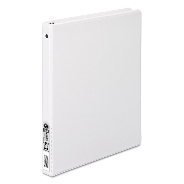 Wilson Jones Round Ring 362 Basic View Binder, 3 Rings, 0.5" Cap, 11 x 8.5, White WLJ36213W